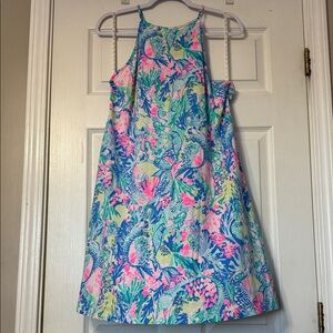 Lilly Pulitzer Women's Dress with Pink and Blue Tropical Print